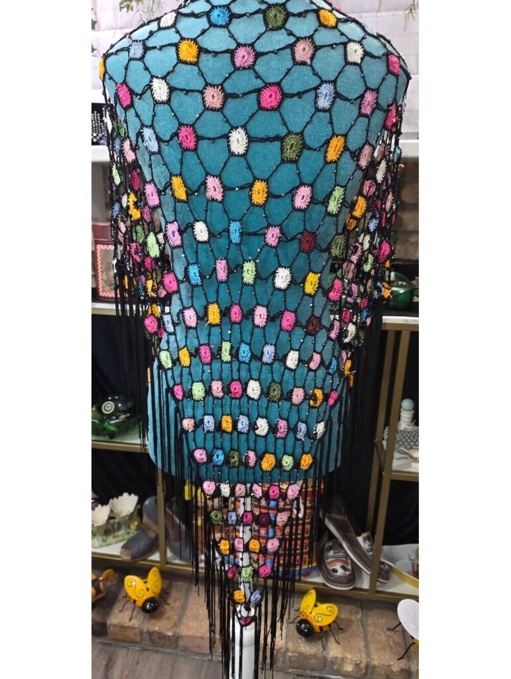 Micro crochet and bead shawl